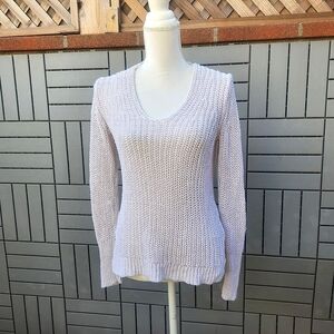 Banana Republic Linen Loose Knit White Sweater
